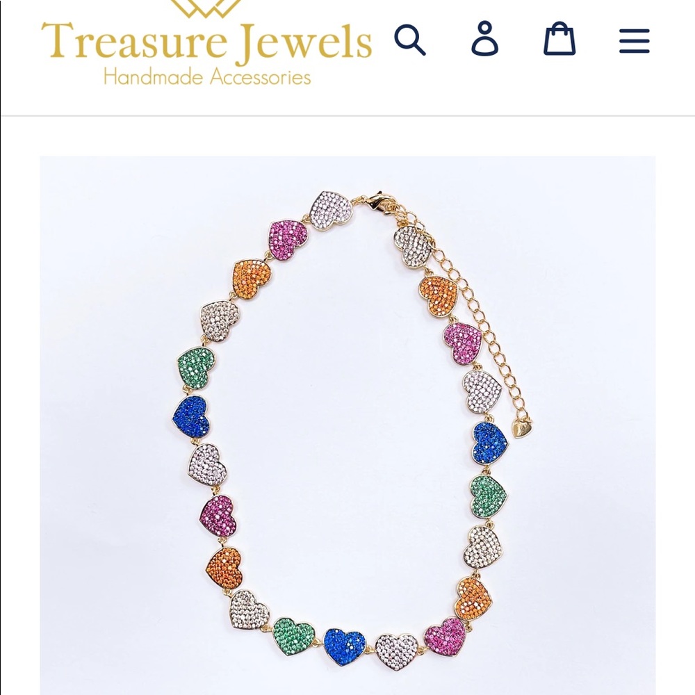 TJ Treasured Jewels Rainbow Multiheart necklace
